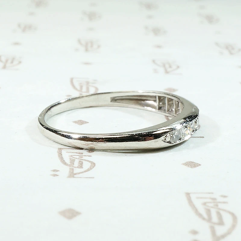 Channel Set Diamond Wedding Band in Platinum