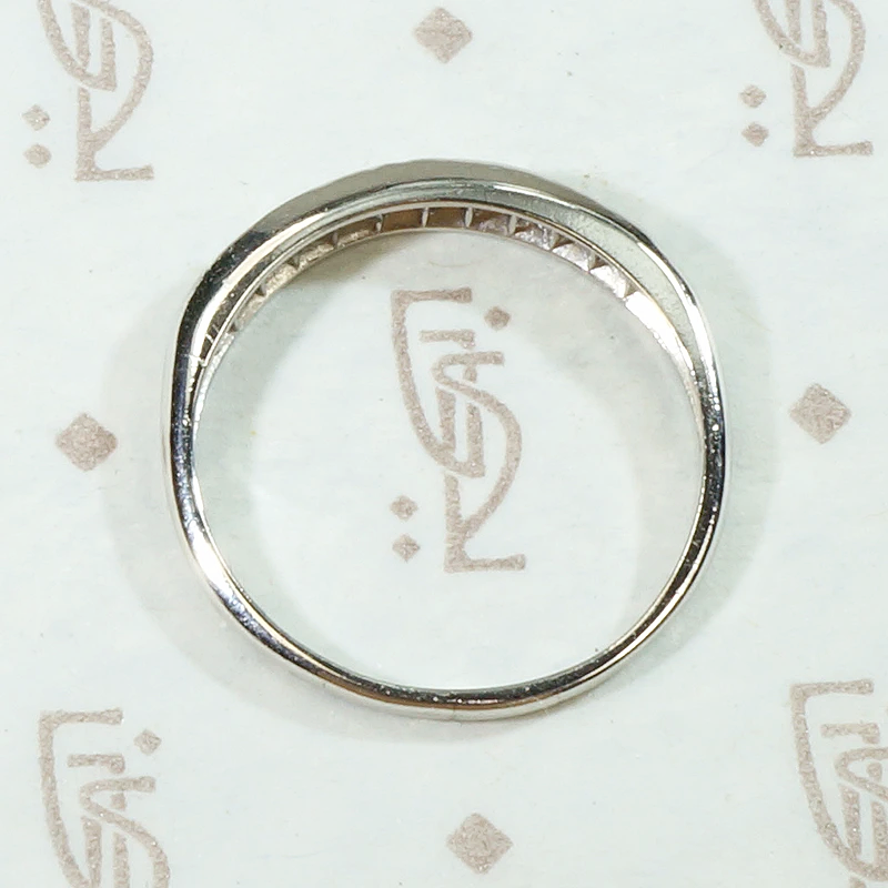 Channel Set Diamond Wedding Band in Platinum