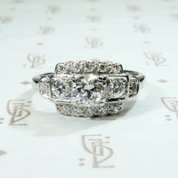 Bold & Pretty 1930s Deco Diamond Engagement Ring