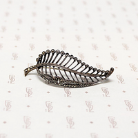 Delicate Deco Skeletal Leaf in Silver & Marcasite Brooch