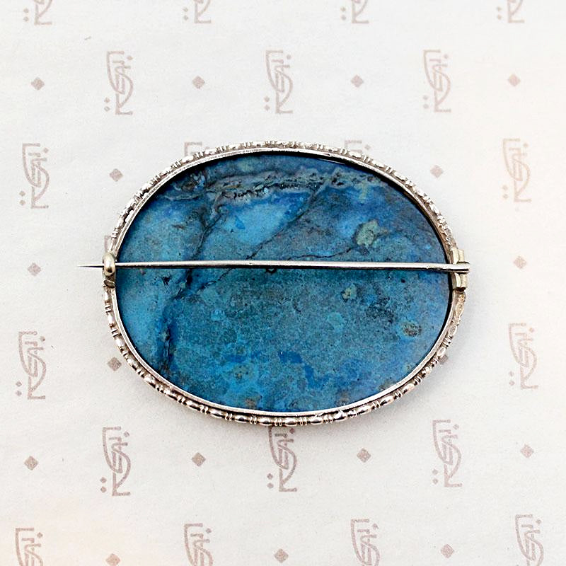Big Bold Beautiful Blue Sodalite Brooch in Silver