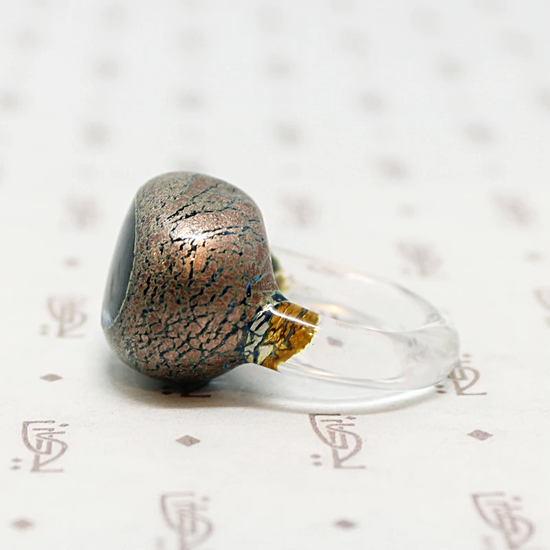 Psychedelic Vintage Fused Glass Ring