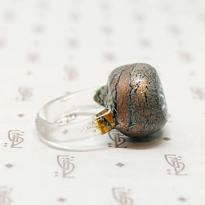 Psychedelic Vintage Fused Glass Ring