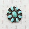 Incredible Vintage Turquoise Brooch in Sterling Silver 