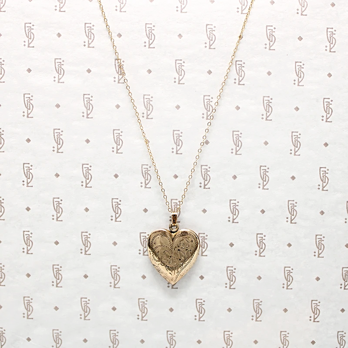 Hearts & Flowers Vintage Gold Filled Locket