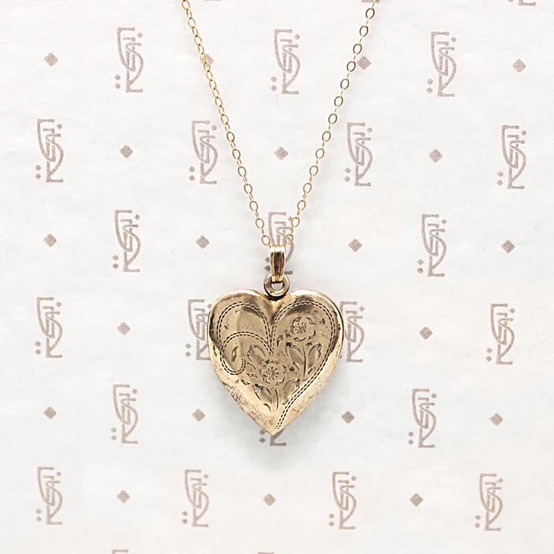 Hearts & Flowers Vintage Gold Filled Locket