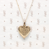Hearts & Flowers Vintage Gold Filled Locket