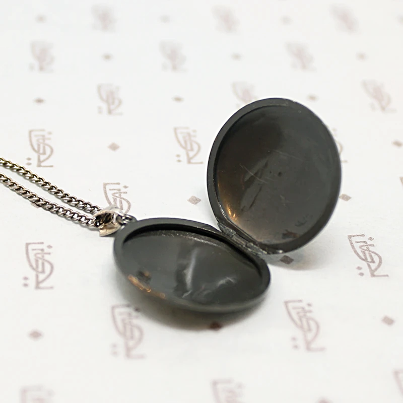 Niello Locket Engraved with View of Mount Fuji and Chureito Pagoda