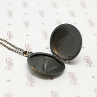 Niello Locket Engraved with View of Mount Fuji and Chureito Pagoda