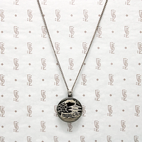 Niello Locket Engraved with View of Mount Fuji and Chureito Pagoda