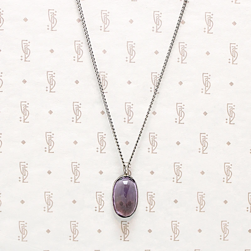 Siberian Amethyst Pendant in Sterling Silver