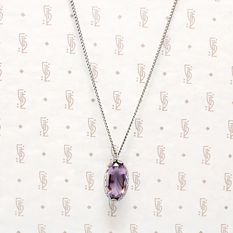 Siberian Amethyst Pendant in Sterling Silver