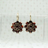 Garnet Clusters Vintage Flower Earrings