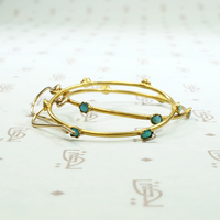 Edwardian Turquoise in Gold Filled Hoop Earrings