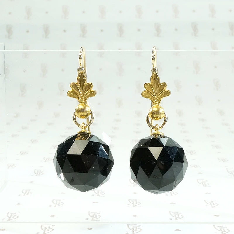 Darkly Romantic Victorian Onyx Ear Bobs