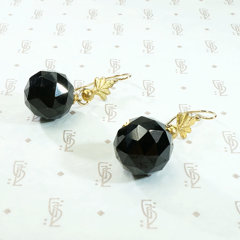Darkly Romantic Victorian Onyx Ear Bobs