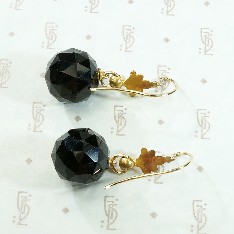 Darkly Romantic Victorian Onyx Ear Bobs