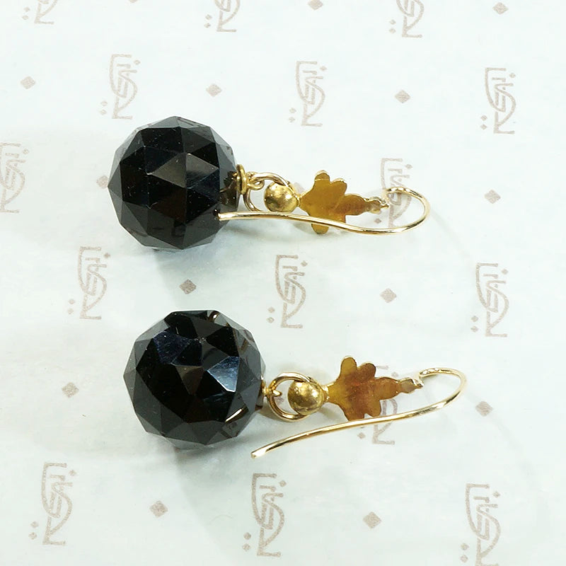 Darkly Romantic Victorian Onyx Ear Bobs