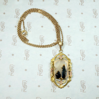 Picture Agate Necklace with Elaborate Frame