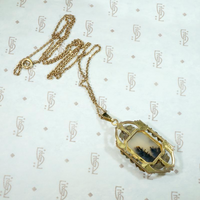 Picture Agate Necklace with Elaborate Frame