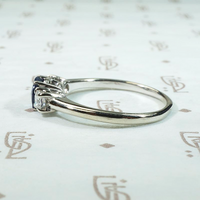 Mid Century Trilogy Ring with Indigo Sapphire