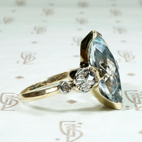 Icy Marquis Aquamarine Cocktail Ring