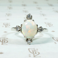 Regal Mid Century Opal & Diamond Ring