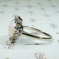 Regal Mid Century Opal & Diamond Ring