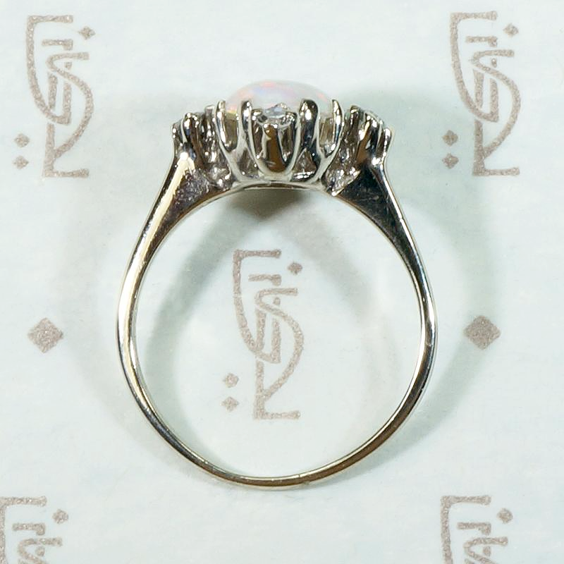 Regal Mid Century Opal & Diamond Ring