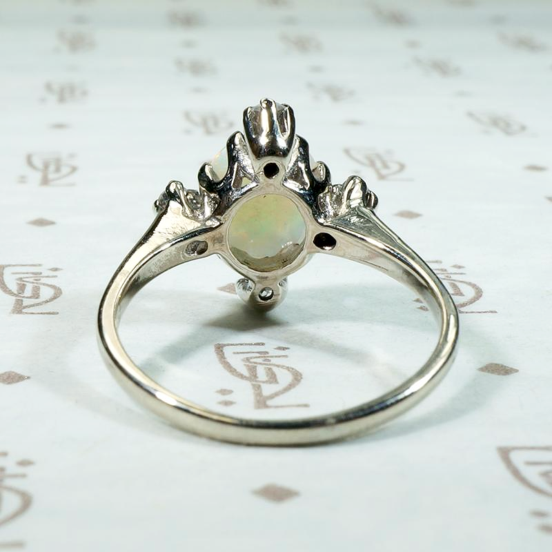 Regal Mid Century Opal & Diamond Ring