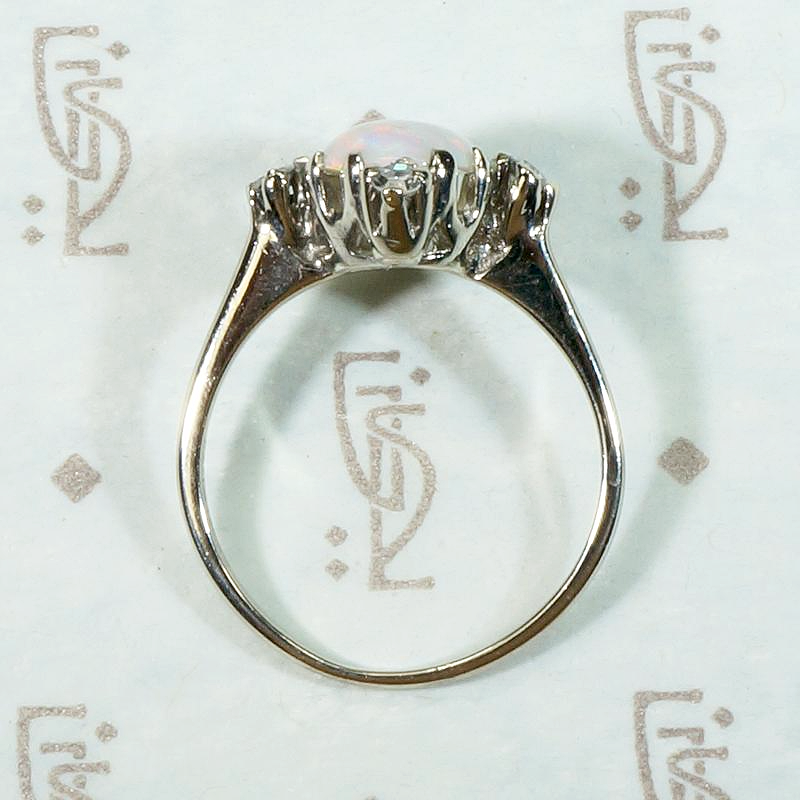Regal Mid Century Opal & Diamond Ring