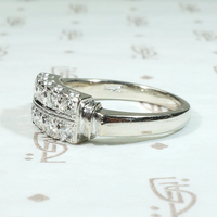 Double Row Diamond White Gold Wedding Band