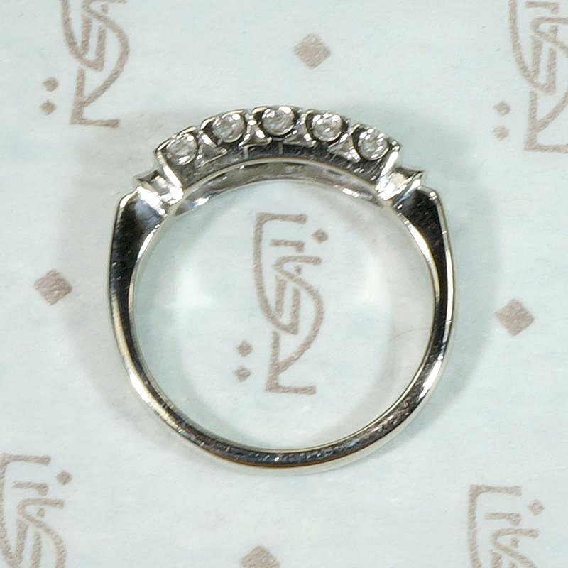 Double Row Diamond White Gold Wedding Band