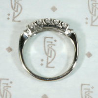 Double Row Diamond White Gold Wedding Band