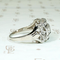 Glamorous Three Row Diamond Band with Bows