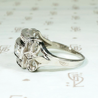 Glamorous Three Row Diamond Band with Bows
