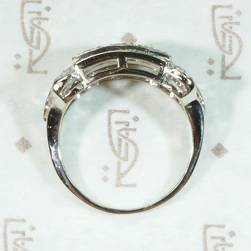 Glamorous Three Row Diamond Band with Bows