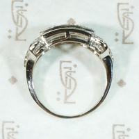 Glamorous Three Row Diamond Band with Bows