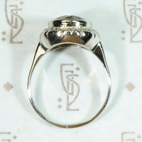 Warm Brown Zircon in Diamond Halo Ring 