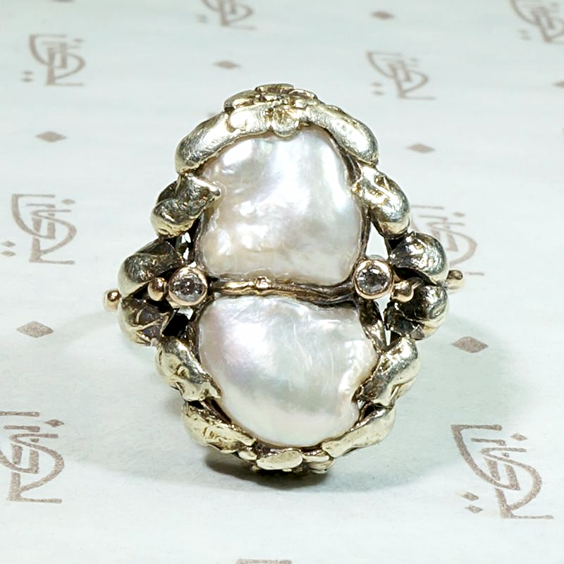 Voluptuous Dream Art Nouveau Baroque Pearl Ring