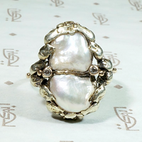 Voluptuous Dream Art Nouveau Baroque Pearl Ring