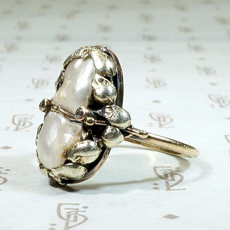 Voluptuous Dream Art Nouveau Baroque Pearl Ring