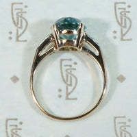 Brilliant Natural Blue Zircon with Diamond Ring