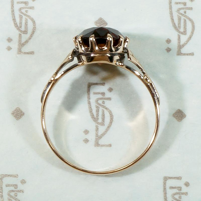 Engraved Rose Gold & Madeira Citrine Ring