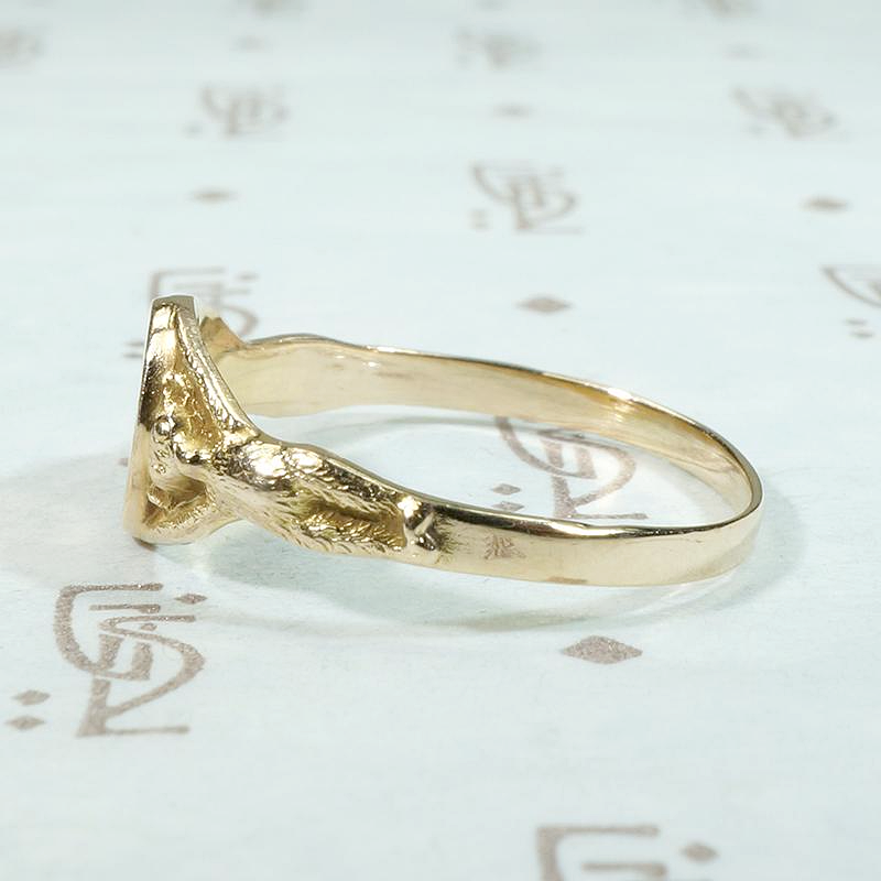 Whimsical Vintage Signet Ring with Bears