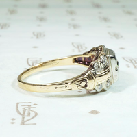 Pretty 1930s Two Tone Diamond Engagement Ring
