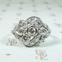Dynamic White Gold Paisley Diamond Ring