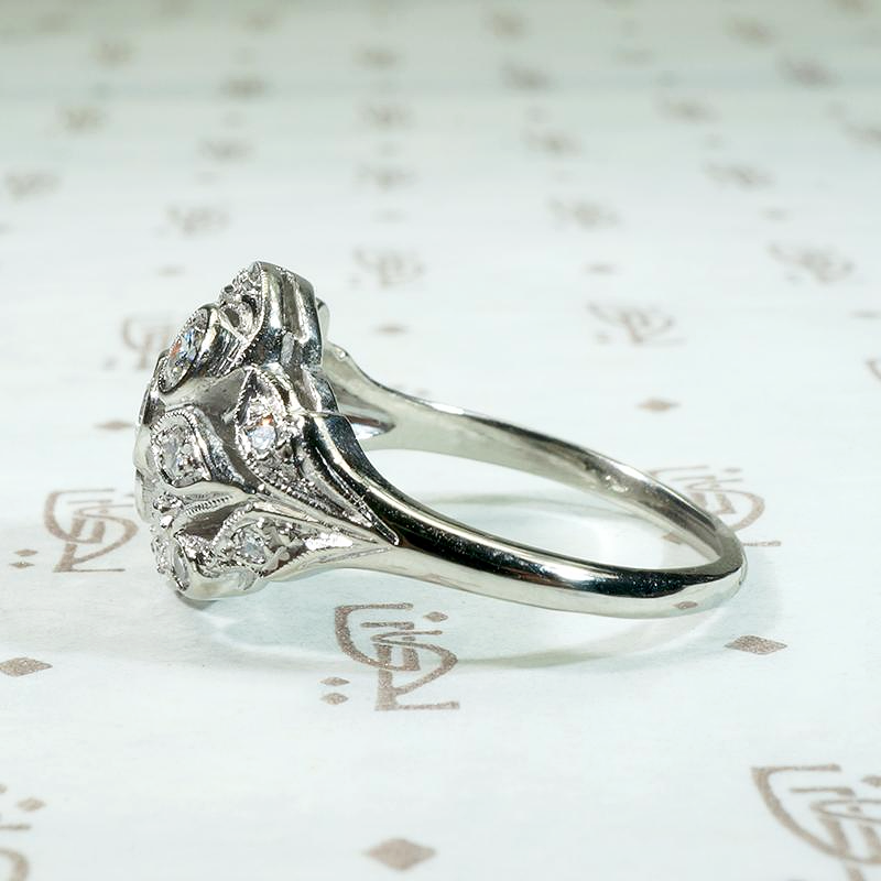 Dynamic White Gold Paisley Diamond Ring