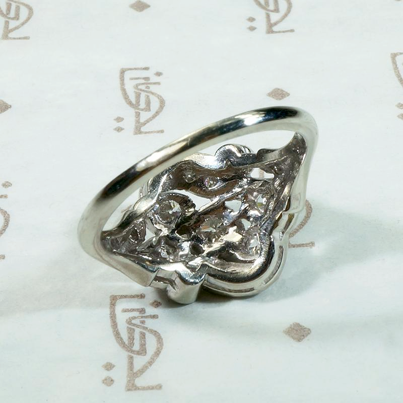 Dynamic White Gold Paisley Diamond Ring