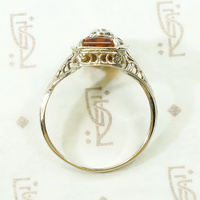 Decadent Art Deco Citrine & Diamond Filigree Ring
